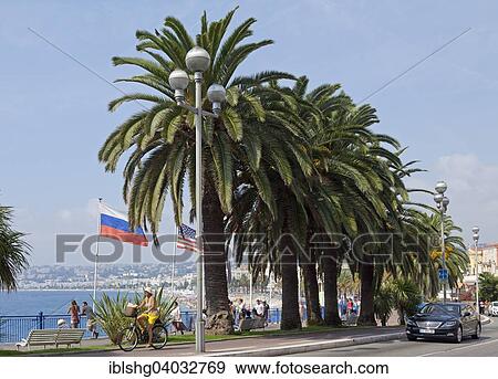 Stock Photo - "Beach promenade, Nice, Alpes-Maritimes department, Provence-Alpes-Cote d'Azur, France, Europe". Fotosearch