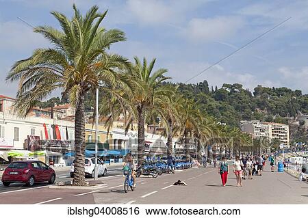 Stock Photograph - "Beach promenade, Nice, Alpes-Maritimes, Provence-Alpes-Cote d'Azur, France, Europe". Fotosearch