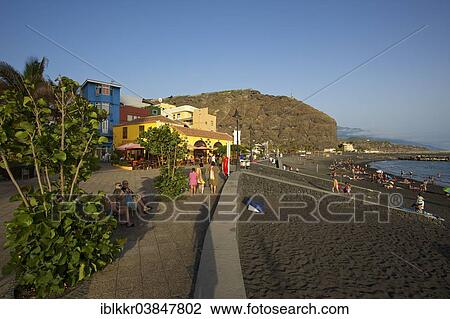 Stock Image - "Beach, Puerto de Tazacorte, La Palma, Canary Islands, Spain, Europe". Fotosearch
