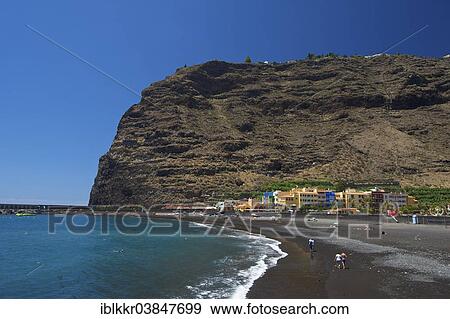 Stock Photo - "Beach, Puerto de Tazacorte, La Palma, Canary Islands, Spain, Europe". Fotosearch
