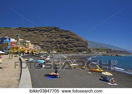Stock Photography - "Beach, Puerto de Tazacorte, La Palma, Canary Islands, Spain, Europe". Fotosearch