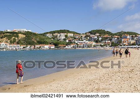 Beach, Sao Martinho do Porto, Alcobaca, Oeste, Leiria District, Portugal, Europe View Large Photo Image Stock Image - Beach, Sao Martinho do Porto, Alcobaca, Oeste, Leiria District, Portugal, Europe. Fotosearch