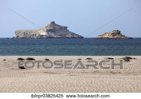 Stock Photography - "Beach, sea, Maqbarah Islands, Al-Batinah province, Oman, Arabian Peninsula, Asia". Fotosearch