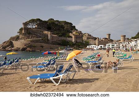 "Beach, the historic district of Villa Vela at the back, Tossa de Mar, Costa Brava, Catalonia, Spain, Europe, PublicGround, Europe" View Large Photo Image Picture - "Beach, the historic district of Villa Vela at the back, Tossa de Mar, Costa Brava, Catalonia, Spain, Europe, PublicGround, Europe". Fotosearch