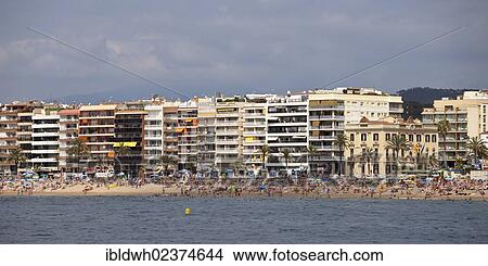 "Beach with hotels, Lloret de Mar, Costa Brava, Catalonia, Spain, Europe, PublicGround, Europe" View Large Photo Image Picture - "Beach with hotels, Lloret de Mar, Costa Brava, Catalonia, Spain, Europe, PublicGround, Europe". Fotosearch
