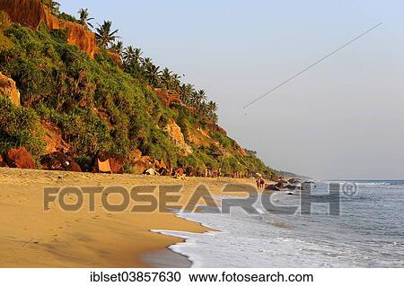 "Beach with red cliffs, South Cliff, Arabian Sea, Varkala, Kerala, South India, India, Asia" View Large Photo Image Stock Image - "Beach with red cliffs, South Cliff, Arabian Sea, Varkala, Kerala, South India, India, Asia". Fotosearch
