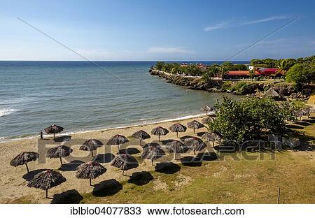 Stock Image - "Beach, Yaguanabo, Cienfuegos Province, Cuba, North America". Fotosearch