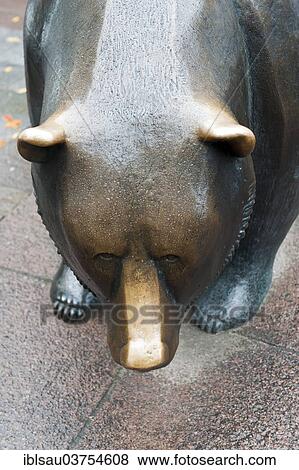 "Bear statue in Boersenplatz square, bronze sculpture at the stock exchange, Frankfurt, Hesse, Germany, Europe" View Large Photo Image Stock Photo - "Bear statue in Boersenplatz square, bronze sculpture at the stock exchange, Frankfurt, Hesse, Germany, Europe". Fotosearch