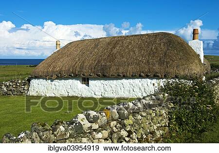 "Beaton's Croft House, traditional reed thatched farmhouse, Bornesketaig, Isle of Skye, Inner Hebrides, Scotland, United Kingdom, Europe" View Large Photo Image Stock Photo - "Beaton's Croft House, traditional reed thatched farmhouse, Bornesketaig, Isle of Skye, Inner Hebrides, Scotland, United Kingdom, Europe". Fotosearch