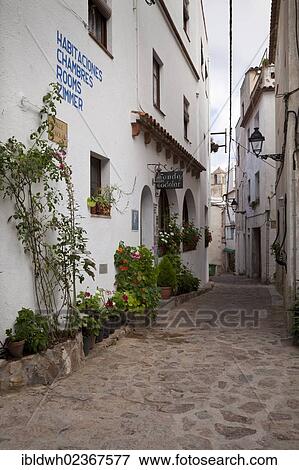 "Bed and breakfast, alley in the historic district, Tossa de Mar, Costa Brava, Catalonia, Spain, Europe, PublicGround, Europe" View Large Photo Image Stock Photo - "Bed and breakfast, alley in the historic district, Tossa de Mar, Costa Brava, Catalonia, Spain, Europe, PublicGround, Europe". Fotosearch