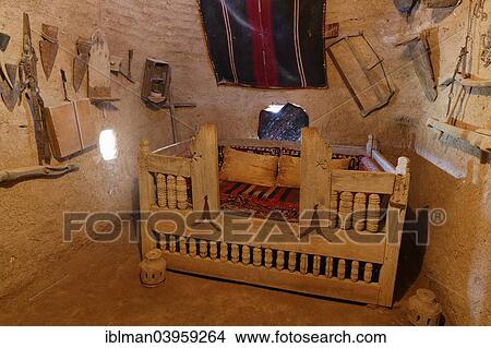 Picture - "Bed in a Trullo-mud house, Harran, Sanliurfa Province, Southeastern Anatolia Region, Anatolia, Turkey, Asia". Fotosearch