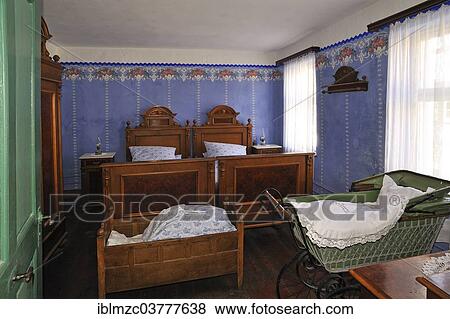 "Bedroom of the school building, built in 1801, furnished as in 1935, originally from Pfaffenhofen, relocated to the Franconian Open Air Museum in Bad Windsheim, Middle Franconia, Bavaria, Germany, Europe" View Large Photo Image Stock Photo - "Bedroom of the school building, built in 1801, furnished as in 1935, originally from Pfaffenhofen, relocated to the Franconian Open Air Museum in Bad Windsheim, Middle Franconia, Bavaria, Germany, Europe". Fotosearch