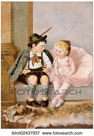 Stock Photo - "Before the Christmas festival, an illustration from Moderne Kunst in Meisterholzschnitten, a yearbook from 1900". Fotosearch