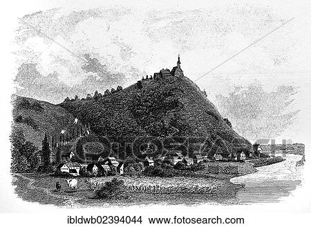 Picture - "Begen and Bogenberg, Lower Bavaria, Bavaria, Germany, Europe, drawn by Jagendeubel, steel-engraved by J. G. Poppel, steel engraving from the book Das Koenigreich Bayern, 1840 - 1854, Europe". Fotosearch