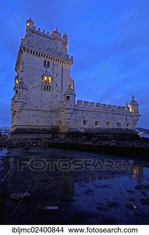 "Belem Tower, Torre de Belem, built by Francisco de Arruda, at dusk, Lisbon, Portugal, Europe" View Large Photo Image Picture - "Belem Tower, Torre de Belem, built by Francisco de Arruda, at dusk, Lisbon, Portugal, Europe". Fotosearch
