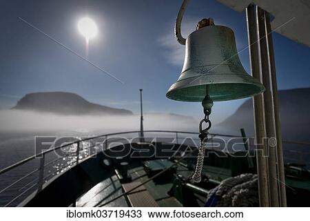 Stock Image - "Bell on the ferry to Fugloy, Hvannasund, Viooy, Norooyar, Faroe Islands, Denmark, Europe". Fotosearch