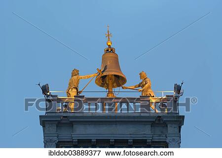 "Bell on the Torre dell'Orologio in St. Mark's Square, Venice, Veneto, Italy, Europe" View Large Photo Image Stock Photo - "Bell on the Torre dell'Orologio in St. Mark's Square, Venice, Veneto, Italy, Europe". Fotosearch