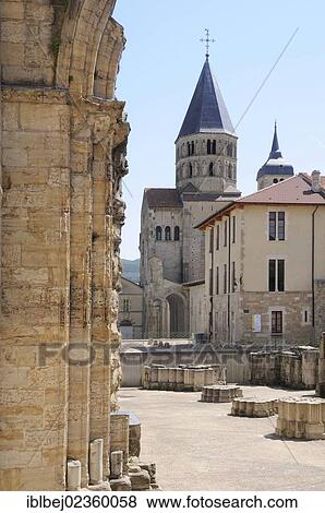 "Bell tower and ruin of ancient Abbey Of Cluny, Cluny, Saone et Loire, Burgundy, France, Europe" View Large Photo Image Stock Photo - "Bell tower and ruin of ancient Abbey Of Cluny, Cluny, Saone et Loire, Burgundy, France, Europe". Fotosearch