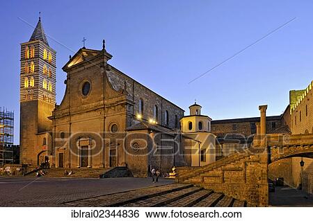 "Bell tower, Campanile, Cathedral of San Lorenzo with the baptistery, the staircase to the Pope's Palace, Palazzo dei Papi palace, 13th century, Viterbo, Lazio region, Italy, Europe" View Large Photo Image Stock Photograph - "Bell tower, Campanile, Cathedral of San Lorenzo with the baptistery, the staircase to the Pope's Palace, Palazzo dei Papi palace, 13th century, Viterbo, Lazio region, Italy, Europe". Fotosearch