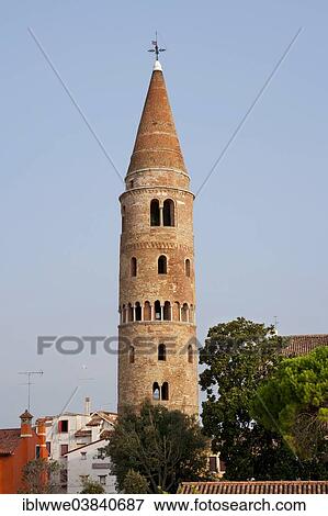 Stock Photo - "Bell tower, Campanile of Caorle, historic centre, Caorle, Province of Venice, Italy, Europe". Fotosearch