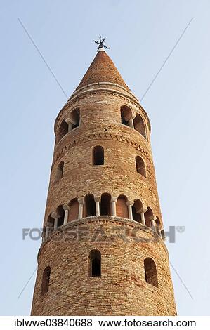 Stock Photo - "Bell tower, Campanile of Caorle, historic centre, Caorle, Province of Venice, Italy, Europe". Fotosearch