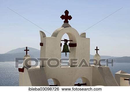"Bell tower, Fira, Santorin, Cyclades, Greece, Europe" View Large Photo Image Stock Photograph - "Bell tower, Fira, Santorin, Cyclades, Greece, Europe". Fotosearch