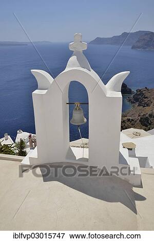 "Bell tower in front of the Caldera, Fira, Thira, Santorin, Cyclades, Greece, Europe" View Large Photo Image Stock Photo - "Bell tower in front of the Caldera, Fira, Thira, Santorin, Cyclades, Greece, Europe". Fotosearch