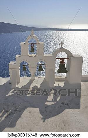 "Bell tower in front of the Caldera, Oia, Santorin, Cyclades, Greece, Europe" View Large Photo Image Stock Photo - "Bell tower in front of the Caldera, Oia, Santorin, Cyclades, Greece, Europe". Fotosearch