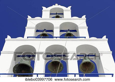 "Bell tower of a Byzantine Orthodox church, Oia, Santorini, Cyclades, Greece, Europe" View Large Photo Image Stock Photograph - "Bell tower of a Byzantine Orthodox church, Oia, Santorini, Cyclades, Greece, Europe". Fotosearch