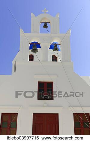 "Bell tower of a Byzantine Orthodox church, Oia, Santorini, Cyclades, Greece, Europe" View Large Photo Image Stock Photograph - "Bell tower of a Byzantine Orthodox church, Oia, Santorini, Cyclades, Greece, Europe". Fotosearch