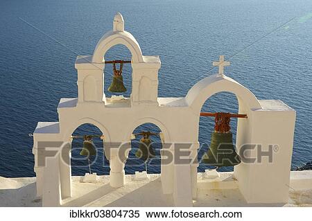 "Bell tower of a church, Oia, Santorini, Cyclades, Greece, Europe" View Large Photo Image Stock Photography - "Bell tower of a church, Oia, Santorini, Cyclades, Greece, Europe". Fotosearch