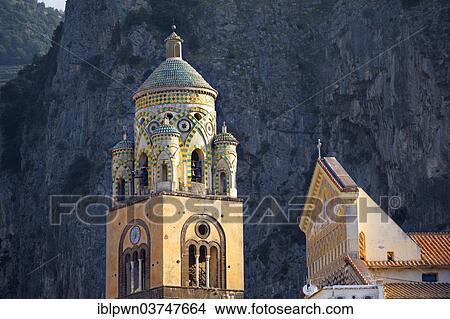 Picture - "Bell tower of Amalfi Cathedral, Amalfi, Campania, Italy, Europe". Fotosearch