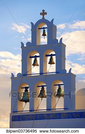 "Bell tower of Byzantine Orthodox church, Oia, Santorini, Cyclades, Greece, Europe" View Large Photo Image Stock Photography - "Bell tower of Byzantine Orthodox church, Oia, Santorini, Cyclades, Greece, Europe". Fotosearch