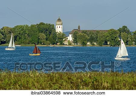 "Bell tower of Frauenworth Abbey, Frauenchiemsee Island, Lake Chiemsee, Chiemgau, Upper Bavaria, Bavaria, Germany, Europe" View Large Photo Image Stock Photo - "Bell tower of Frauenworth Abbey, Frauenchiemsee Island, Lake Chiemsee, Chiemgau, Upper Bavaria, Bavaria, Germany, Europe". Fotosearch
