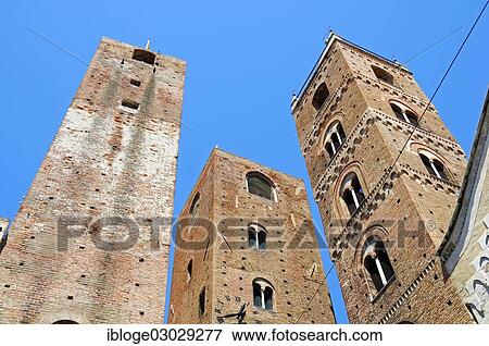 "Bell tower of San Michele Cathedral and the towers of Torre del Comune and Torre del Municipio, historic town centre, Altstadt, Innenstadt, Albenga, Liguria, Italy, Europe" View Large Photo Image Stock Photo - "Bell tower of San Michele Cathedral and the towers of Torre del Comune and Torre del Municipio, historic town centre, Altstadt, Innenstadt, Albenga, Liguria, Italy, Europe". Fotosearch