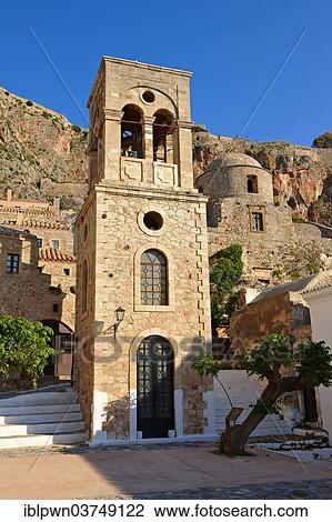 "Bell tower of the Byzantine Greek-Orthodox Church of Christ Elkomenos, Monemvasia, Peloponnese, Greece, Europe" View Large Photo Image Stock Image - "Bell tower of the Byzantine Greek-Orthodox Church of Christ Elkomenos, Monemvasia, Peloponnese, Greece, Europe". Fotosearch