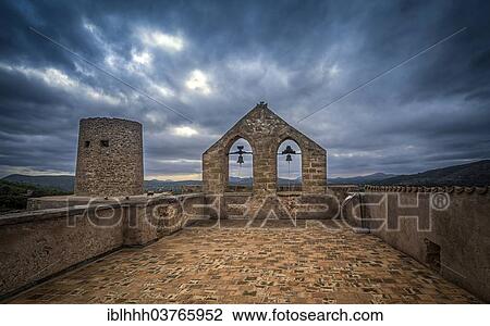 "Bell tower of the castle, Capdepera, Majorca, Balearic Islands, Spain, Europe" View Large Photo Image Stock Image - "Bell tower of the castle, Capdepera, Majorca, Balearic Islands, Spain, Europe". Fotosearch