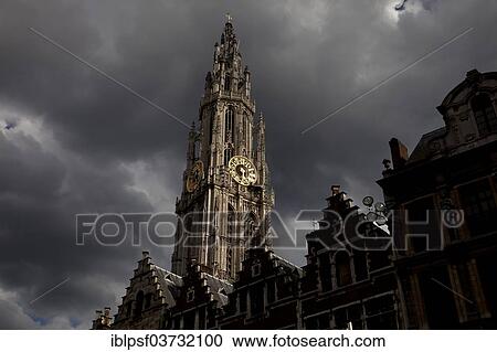 "Bell tower of the Cathedral of Our Lady, Antwerpen, Flemish Region, Belgium, Europe" View Large Photo Image Stock Image - "Bell tower of the Cathedral of Our Lady, Antwerpen, Flemish Region, Belgium, Europe". Fotosearch
