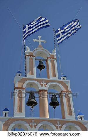 "Bell tower of the Christodoulos church, Karterados, Santorini, Cyclades, Greek island, Greece, Europe" View Large Photo Image Stock Photograph - "Bell tower of the Christodoulos church, Karterados, Santorini, Cyclades, Greek island, Greece, Europe". Fotosearch