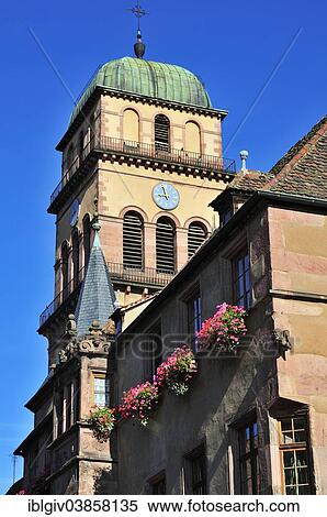 "Bell tower of the Church of Sainte-Croix, Kaysersberg, Alsace, Haut-Rhin, France, Europe" View Large Photo Image Stock Photography - "Bell tower of the Church of Sainte-Croix, Kaysersberg, Alsace, Haut-Rhin, France, Europe". Fotosearch