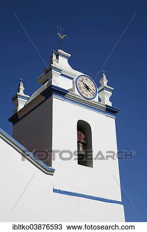 "Bell tower, turret clock, village church, Melides, Portugal, Europe" View Large Photo Image Stock Image - "Bell tower, turret clock, village church, Melides, Portugal, Europe". Fotosearch