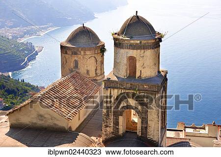 "Bell towers of Our Lady of The Anunciation church viewed from Villa Ravello, Amalfi Coast, Italy, Europe" View Large Photo Image Stock Image - "Bell towers of Our Lady of The Anunciation church viewed from Villa Ravello, Amalfi Coast, Italy, Europe". Fotosearch