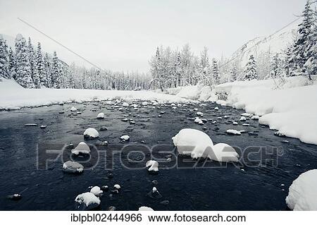 "Bench Creek in winter, Alaska" View Large Photo Image Stock Photograph - "Bench Creek in winter, Alaska". Fotosearch