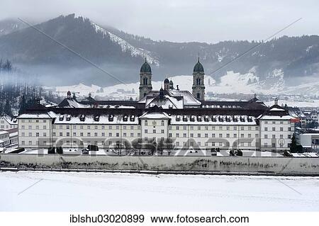 Stock Photo - "Benedictine Abbey, place of pilgrimage, Einsiedeln, Canton of Schwyz, Switzerland, Europe". Fotosearch