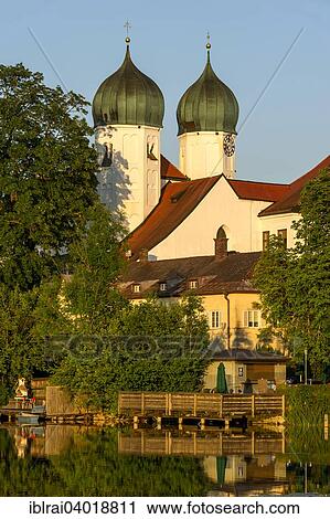 "Benedictine Kloster Seeon monastery with monastery church of St. Lambert, Klostersee, Seebruck, Chiemgau, Upper Bavaria, Bavaria, Germany, Europe" View Large Photo Image Stock Image - "Benedictine Kloster Seeon monastery with monastery church of St. Lambert, Klostersee, Seebruck, Chiemgau, Upper Bavaria, Bavaria, Germany, Europe". Fotosearch
