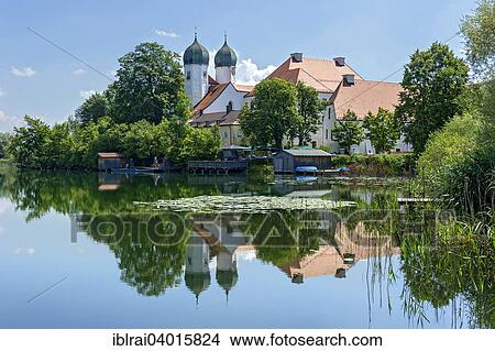 "Benedictine monastery Seeon with monastery church of St. Lambert, Klostersee, Seebruck, Chiemgau, Upper Bavaria, Bavaria, Germany, Europe" View Large Photo Image Picture - "Benedictine monastery Seeon with monastery church of St. Lambert, Klostersee, Seebruck, Chiemgau, Upper Bavaria, Bavaria, Germany, Europe". Fotosearch
