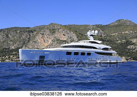 "Benetti motor yacht Nataly at anchor in front of Eze Bord de Mer, Maritime Alps, Provence Alpes Cote d'Azur, France, Europe" View Large Photo Image Stock Photograph - "Benetti motor yacht Nataly at anchor in front of Eze Bord de Mer, Maritime Alps, Provence Alpes Cote d'Azur, France, Europe". Fotosearch