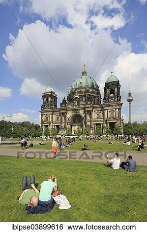 "Berlin Cathedral, Lustgarten Park, Fernsehturm or Berlin TV Tower at Alexanderplatz in the back, Berlin, Germany, Europe" View Large Photo Image Stock Photograph - "Berlin Cathedral, Lustgarten Park, Fernsehturm or Berlin TV Tower at Alexanderplatz in the back, Berlin, Germany, Europe". Fotosearch