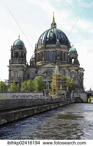 Picture - Berlin Cathedral, viewed from the Spree river, Berlin, Germany, Europe. Fotosearch