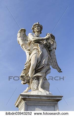 Stock Image - "Bernini statue on Ponte Sant'Angelo bridge, Rome, Italy, Europe". Fotosearch